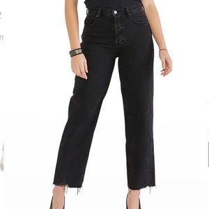 Etica Tyler Black High Waist Crop Straight Leg Jeans Size 25 NWT